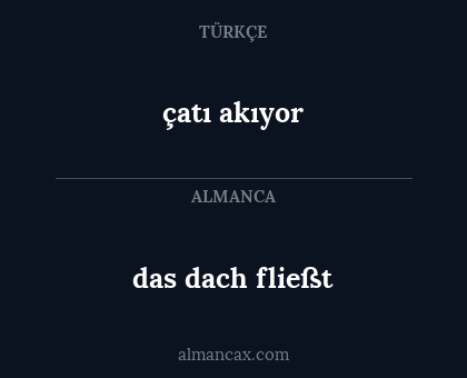 çatı akıyor - das dach fließt