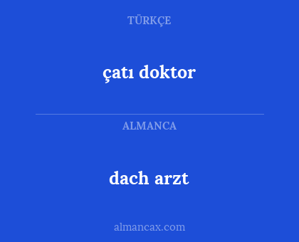 çatı doktor - dach arzt