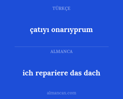 çatıyı onarıyprum - ich repariere das dach