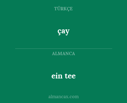 çay - ein tee