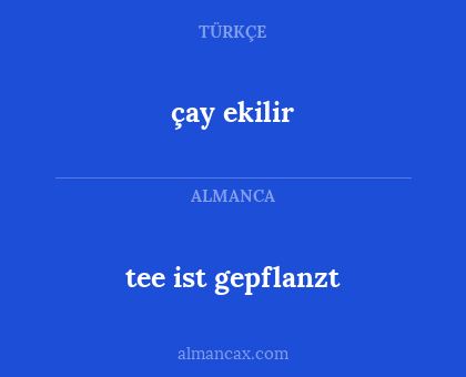 çay ekilir - tee ist gepflanzt