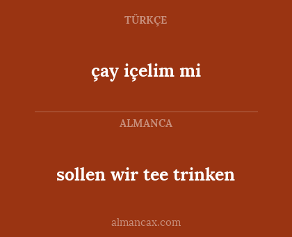sollen wir tee trinken - çay içelim mi