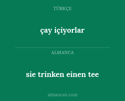 sie trinken einen tee - çay içiyorlar
