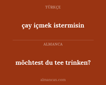 möchtest du tee trinken? - çay içmek istermisin