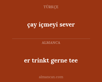 er trinkt gerne tee - çay içmeyi sever