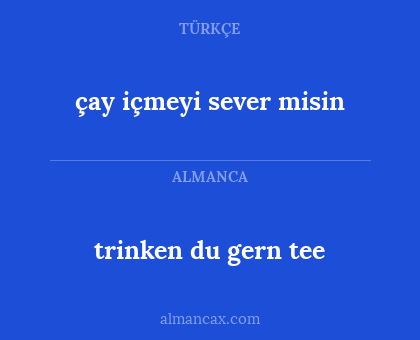 çay içmeyi sever misin - trinken du gern tee