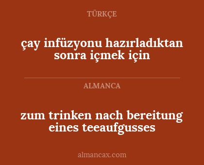 çay infüzyonu hazırladıktan sonra içmek için - zum trinken nach bereitung eines teeaufgusses