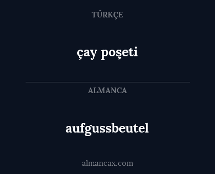aufgussbeutel - çay poşeti