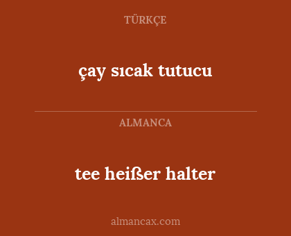 tee heißer halter - çay sıcak tutucu