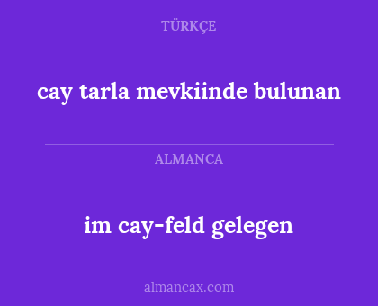 im cay-feld gelegen - cay tarla mevkiinde bulunan