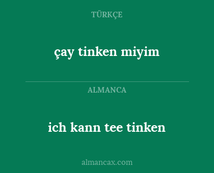 çay tinken miyim - ich kann tee tinken