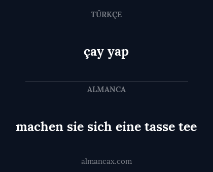 çay yap - machen sie sich eine tasse tee