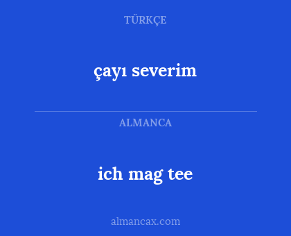 çayı severim - ich mag tee