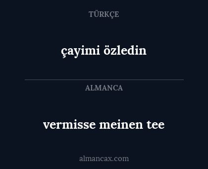 çayimi özledin - vermisse meinen tee