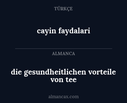 cayin faydalari - die gesundheitlichen vorteile von tee