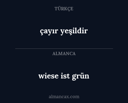 çayır yeşildir - wiese ist grün