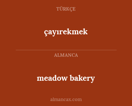 çayırekmek - meadow bakery