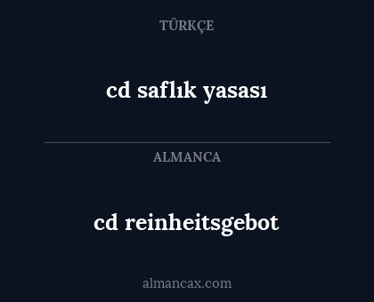 cd reinheitsgebot - cd saflık yasası