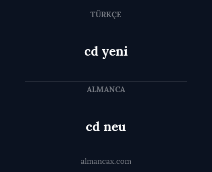 cd neu - cd yeni