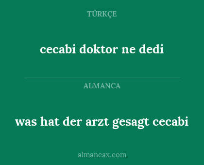 was hat der arzt gesagt cecabi - cecabi doktor ne dedi