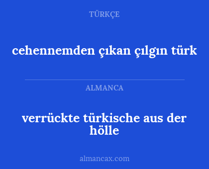 cehennemden çıkan çılgın türk - verrückte türkische aus der hölle