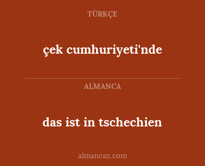 çek cumhuriyeti'nde - das ist in tschechien