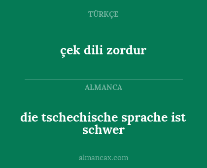 die tschechische sprache ist schwer - çek dili zordur