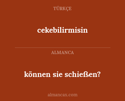 können sie schießen? - cekebilirmisin