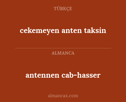 antennen cab-hasser - cekemeyen anten taksin