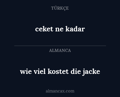 ceket ne kadar - wie viel kostet die jacke