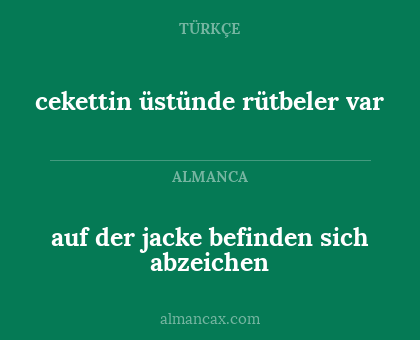auf der jacke befinden sich abzeichen - cekettin üstünde rütbeler var