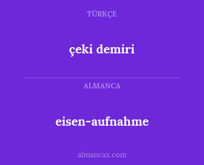 eisen-aufnahme - çeki demiri