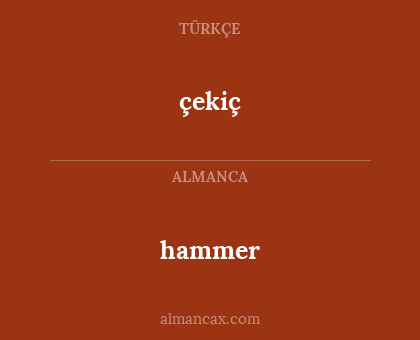 hammer - çekiç