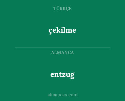 entzug - çekilme