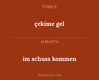 im schuss kommen - çekime gel