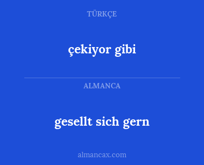 çekiyor gibi - gesellt sich gern