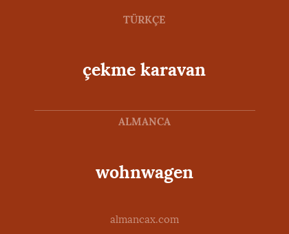 çekme karavan - wohnwagen