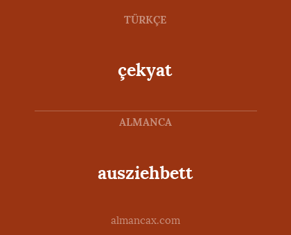 çekyat - ausziehbett