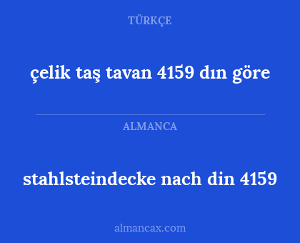 çelik taş tavan 4159 dın göre - stahlsteindecke nach din 4159