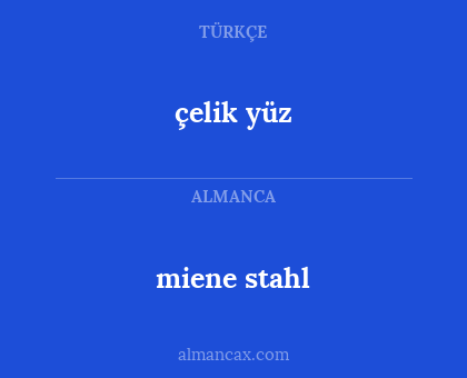 miene stahl - çelik yüz