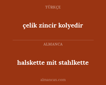 çelik zincir kolyedir - halskette mit stahlkette