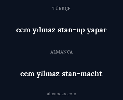 cem yılmaz stan-up yapar - cem yilmaz stan-macht