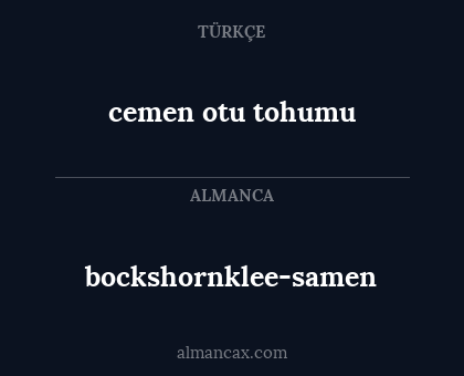 cemen otu tohumu - bockshornklee-samen