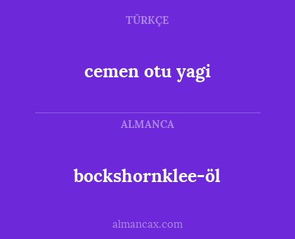 bockshornklee-öl - cemen otu yagi
