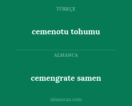 cemengrate samen - cemenotu tohumu