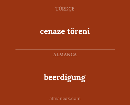 cenaze töreni - beerdigung