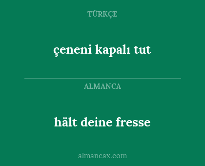 hält deine fresse - çeneni kapalı tut