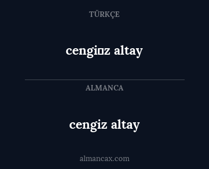 cengiz altay - cengi̇z altay