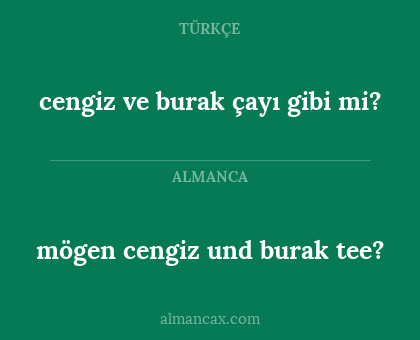 cengiz ve burak çayı gibi mi? - mögen cengiz und burak tee?
