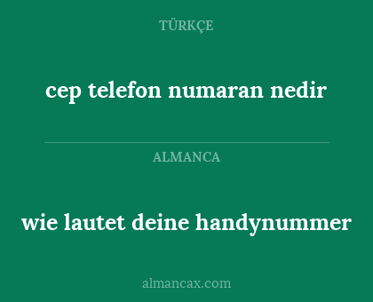 wie lautet deine handynummer - cep telefon numaran nedir